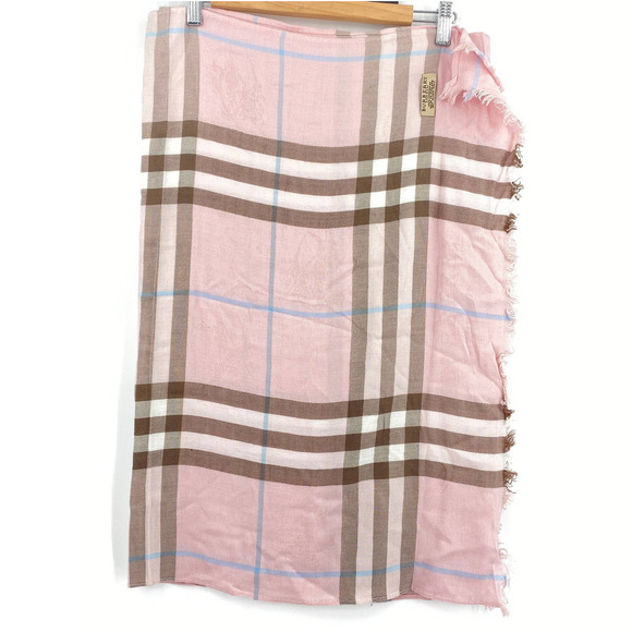 Burberry Accessories - Burberry London Pink Nova Check 100% Cashmere Scarf